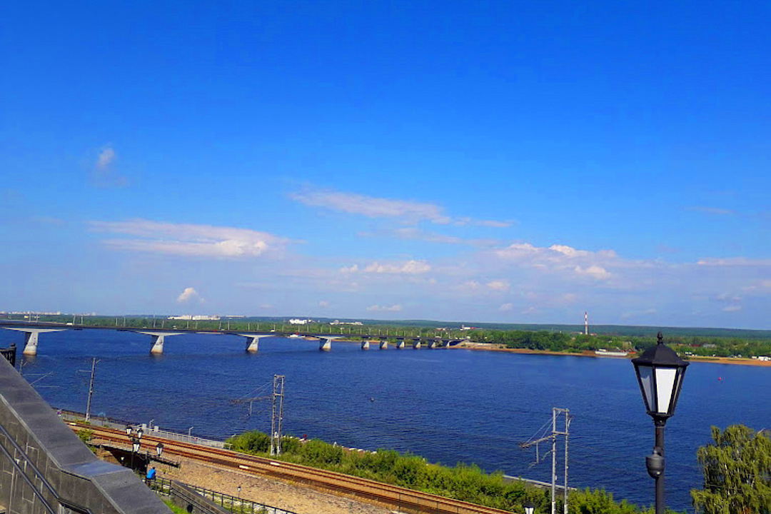 Вид на реку Кама и Камский мост | Пермь