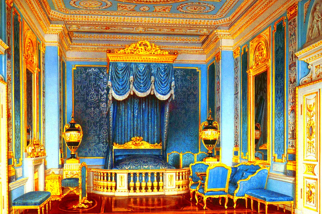 Голубая опочивальня — один из самых изысканных интерьеров Гатчинского дворца | Санкт-Петербург