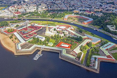 Вид Петропавловской крепости с высоты птичьего полета | Санкт-Петербург